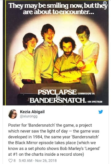 El videojuego Bandersnatch existió en su momento. La desarrolladora de la peli es una versión de la empresa Imagine Software.