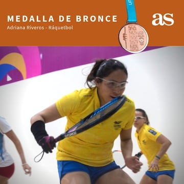 Adriana Riveros se quedó con la medalla de bronce en racquetbol. 