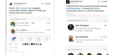 Facebook Messenger te recomendará temas para hablar con tus contactos