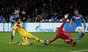 Leo Messi y David Ospina.