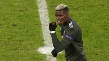 Soccer Football - Champions League - Group H - RB Leipzig v Manchester United - Red Bull Arena, Leipzig, Germany - December 8, 2020 Manchester United&#039;s Paul Pogba celebrates their second goal Pool via REUTERS/Odd Andersen