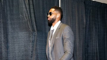 OAKLAND, CA - JUNE 03: Tristan Thompson #13 of the Cleveland Cavaliers arrives for Game 2 of the 2018 NBA Finals against the Golden State Warriors at ORACLE Arena on June 3, 2018 in Oakland, California. NOTE TO USER: User expressly acknowledges and agrees that, by downloading and or using this photograph, User is consenting to the terms and conditions of the Getty Images License Agreement.   Lachlan Cunningham/Getty Images/AFP
 == FOR NEWSPAPERS, INTERNET, TELCOS &amp; TELEVISION USE ONLY ==