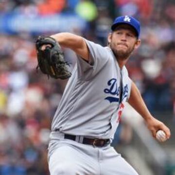 Clayton Kershaw frente a los Giants.