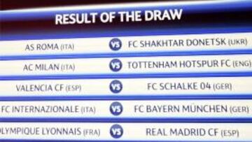 Lyon-Madrid, Valencia-Schalke y Arsenal-Barça