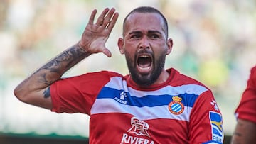 Aleix Vidal of Espanyol celebrates a goal during the spanish league, La Liga Santander, football match played between Real Betis and RCD Espanyol at Benito Villamarin stadium on September 19, 2021, in Sevilla, Spain.
 AFP7 
 19/09/2021 ONLY FOR USE IN SPA