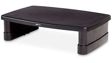 Este soporte para monitor y portátil tiene tres ajustes de altura y un espacio inferior