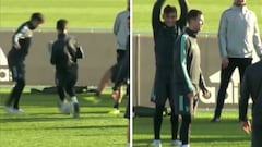 Watch: nutmegged Ronaldo's reaction after team mates jest