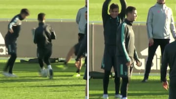 La reacción de Cristiano cuando 6 compañeros se ríen de él en su cara tras sufrir un caño en el rondo