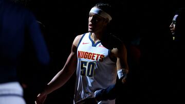 Aaron Gordon #50 of the Denver Nuggets is introduced against the against the Golden State Warriors at Ball Arena on December 25, 2023 in Denver, Colorado.