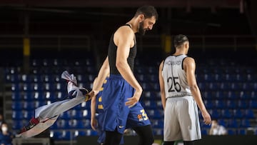 Nikola Mirotic, durante el partido de la 26&ordf; jornada de la Euroliga que ha enfrentado al Barcelona y al ASVEL Villeurbanne.