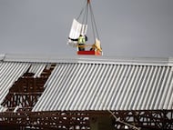 La cubierta de Riazor afectada en 2017 se ha vuelto a desprender.