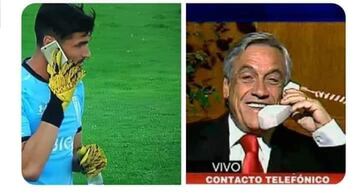 El teléfono lanzado a Matías Dituro marcó las burlas del clásico entre Colo Colo y Universidad Católica. 