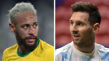 A combination of file pictures shows Brazil's Neymar and Argentina's Lionel Messi.