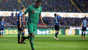 Bergamo (Italy), 03/03/2019.- Fiorentina&#039;s forward Luis Muriel reacts after scoring the 1-0 lead during the Italian Serie A soccer match between Atalanta Bergamo and ACF Fiorentina in Bergamo, Italy, 03 March 2019. (Italia) EFE/EPA/PAOLO MAGNI