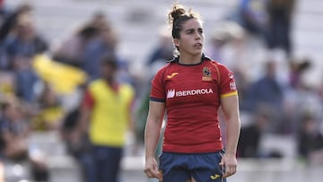 Patricia Garc&iacute;a, durante un partido con la selecci&oacute;n espa&ntilde;ola de rugby.