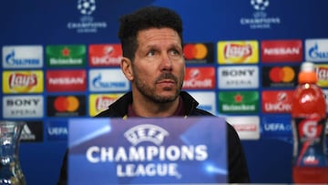 Simeone en rueda de prensa. 