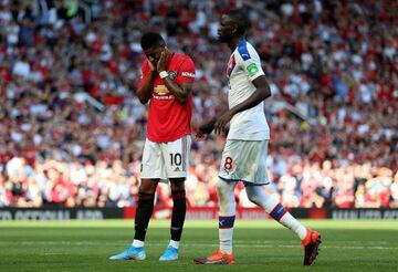 Rashford looks dejected after missing from the spot in Manchester United's Premier League defeat to Crystal Palace.