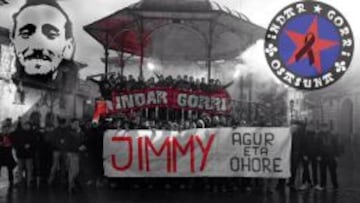 Los ultras de Osasuna y Xerez homenajearon a Jimmy