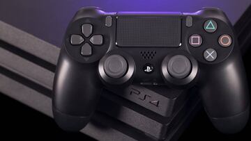 DualShock 4 de PlayStation 4 sobre una PS4 Pro
