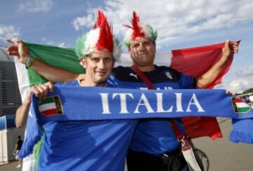 La afición italiana se prepara para enfrentarse a España
