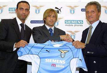 Mendieta, el día de su presentación con el Lazio.