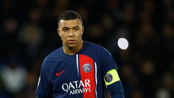 Soccer Football - Ligue 1 - Paris St Germain v Nantes - Parc des Princes, Paris, France - December 9, 2023 Paris St Germain's Kylian Mbappe reacts REUTERS/Sarah Meyssonnier