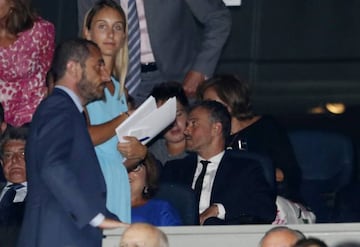 Luis Enrique in the Presidential box at the Bernabéu.