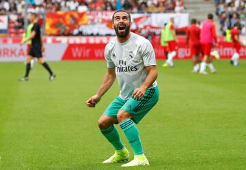 Real Madrid's Dani Carvajal during the warm up before the match   