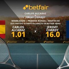 Carlos Alcaraz vs. Jeremy Chardy: horario, TV, estadísticas y pronósticos de Wimbledon 2023
