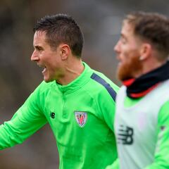 Ander Herrera y Muniain, juntos de salida en Mestalla