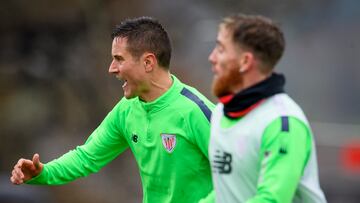 Ander Herrera y Muniain, juntos de salida en Mestalla