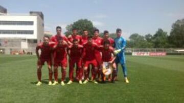 La Sub-19, antes de jugar contra Turquía.
