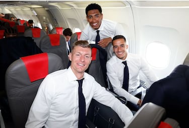 Toni Kroos, Lucas Vázquez y Jude Bellingham. 
 