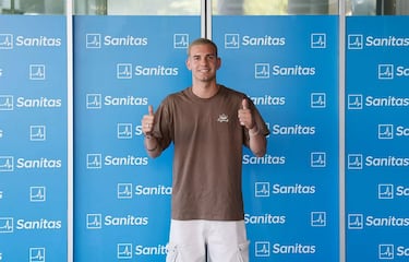 Franco Mastantuono durante el reconocimiento médico. 