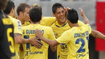 <b>CELEBRACIÓN. </b>Quiroga celebra un gol de esta temporada.