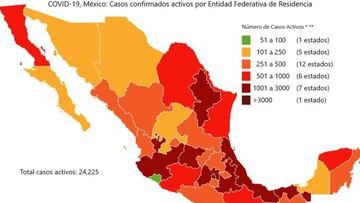 Mapa y casos de coronavirus en M&eacute;xico por estados hoy 21 de junio