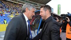 Seti&eacute;n y Simeone se saludan antes de un Las Palmas-Atl&eacute;tico.