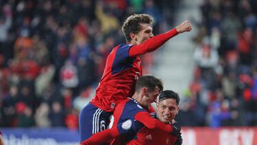 El Chimy celebra su gol al Sevilla en cuartos de Copa.