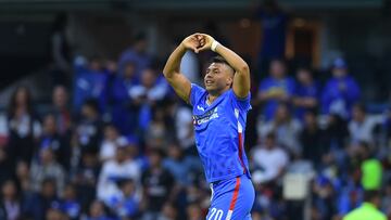 Ivan Morales celebrates his goal 1-0 of Cruz azul during the game Cruz Azul vs Atletico San Luis, corresponding to Round 12 of the Torneo Clausura 2023 of the Liga BBVA MX, at Azteca Stadium, on March 18, 2023.

<br><br>

Ivan Morales celebra su gol 1-0  de Cruz azul durante el partido Cruz Azul vs Atletico San Luis, Correspondiente a la Jornada 12 del Torneo Clausura 2023 de la Liga BBVA MX, en el Estadio Azteca, el 18 de Marzo de 2023.