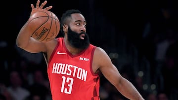 (FILES) In this file photo taken on February 20, 2019  James Harden #13 of the Houston Rockets controls the ball during a 111-106 loss to the Los Angeles Lakers at Staples Center on February 21, 2019 in Los Angeles, California. - Houston Rockets star James Harden on October 7, 2019, apologised to China over a controversial tweet by the team&#039;s general manager backing Hong Kong protests that has caused a massive backlash. The Houston Rockets were racing Monday to quell a growing storm in China that saw their games yanked from television over a tweet supporting Hong Kong&#039;s democracy protests. The issue has also dragged in the NBA, with the league seeking to distance itself from the comments by Rockets&#039; general manager Daryl Morey. (Photo by Harry How / GETTY IMAGES NORTH AMERICA / AFP)