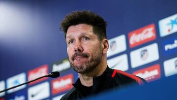 GRAF8447. MADRID (ESPAÑA), 27/01/2018.- El entrenador agentino del Atlético de Madrid, Diego Pablo "Cholo" Simeone, durante la rueda de prensa posterior al entrenamiento del Atlético de Madrid en el Estadio Wanda Metropolita