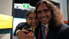 Juan Pablo Sorín y Catalina Usme en el Mundial Femenino.