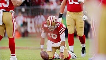 The San Francisco 49ers lost their second quarterback of the season when Jimmy Garoppolo left the Week 13 game against the Dolphins with a foot injury.
