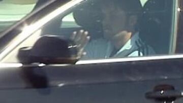 Pedro León, ayer, al salir de Valdebebas.