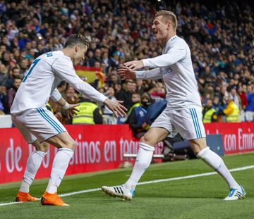 Cristiano Ronaldo marcó el 1-0 a pase de Kroos.