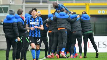 El Inter celebra uno de los goles.