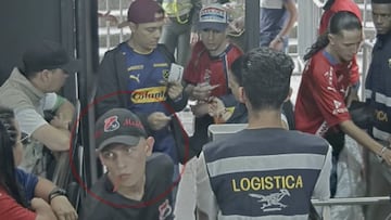 Hincha que lanzó el cuchillo en el Atanasio ingresando al Estadio