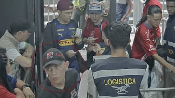 Hincha que lanz&oacute; el cuchillo en el Atanasio ingresando al Estadio