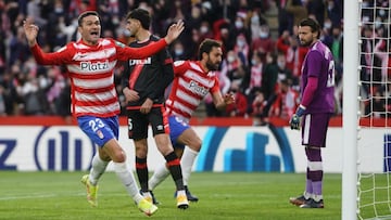 Jorge Molina celebra el gol ante el Rayo.