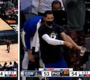 Curry esconde el balón y hace esto... la reacción del banco lo dice todo